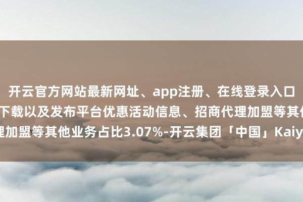 开云官方网站最新网址、app注册、在线登录入口、手机网页版、客户端下载以及发布平台优惠活动信息、招商代理加盟等其他业务占比3.07%-开云集团「中国」Kaiyun·官方网站