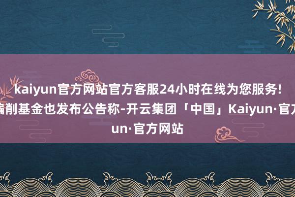 kaiyun官方网站官方客服24小时在线为您服务!红土编削基金也发布公告称-开云集团「中国」Kaiyun·官方网站